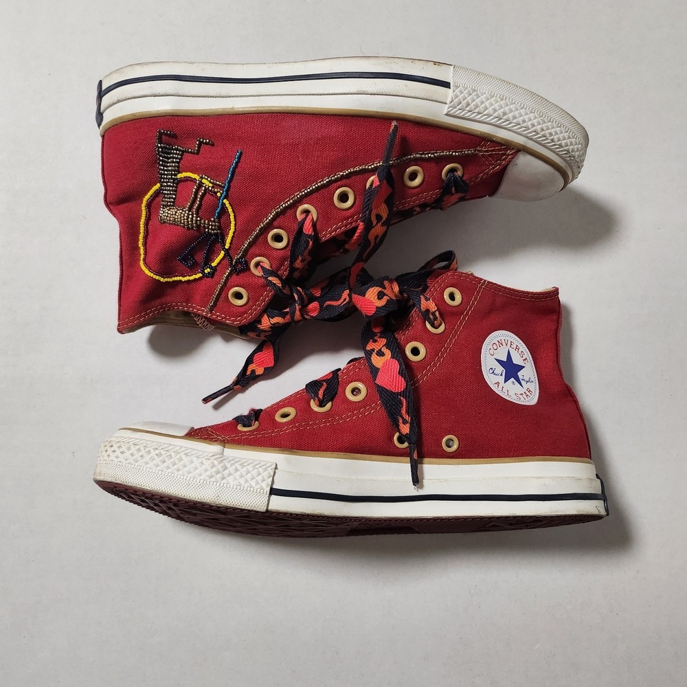 Converse All Star Embroidered In Mexico High Top Red Sneakers W Size 7 M Size 9